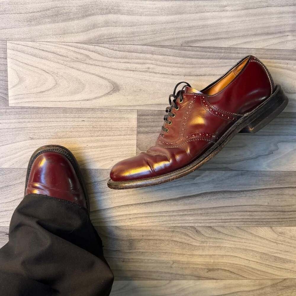 Alden Burgundy Cordovan Leather Longwing Brogue Oxford Shoes 9